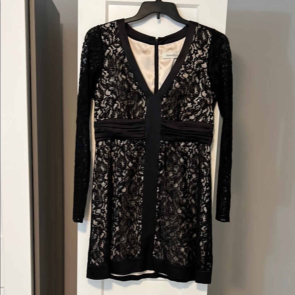 Laundry by Design Black Sheath Long Sleeve Dress